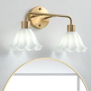 vivihobb 2 Light Gold Brass Bathroom Light Fixture BNIB